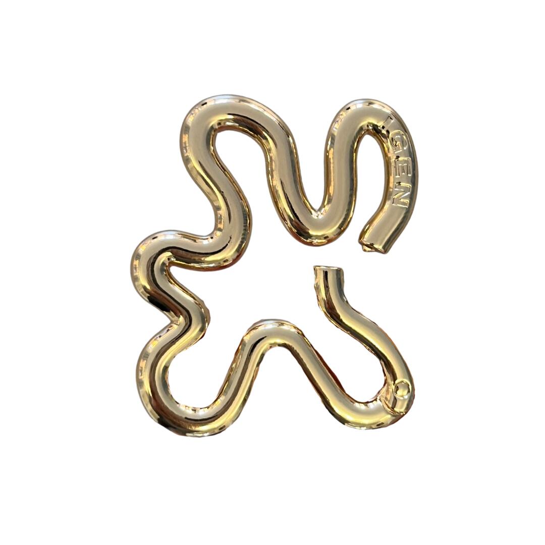 Swirl hook nøglering - guldfarvet